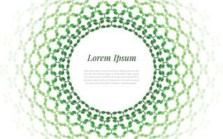 Mandala green leaf pattern. Vector leaf in a circle shape with empty space for text. Leaf green pattern.