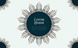 Circle mandala decorative line background. Simple line mosaic with colorful ornamental details. vector
