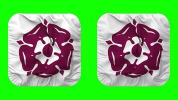 Northants Steelbacks, Northamptonshire County Cricket Club Flag in Squire Shape Isolated with Plain and Bump Texture, 3D Rendering, Green Screen, Alpha Matte video