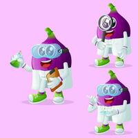 Cute fig characters as scientists vector