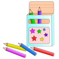 gekleurde potloden school- benodigdheden png