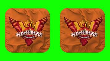 Sunrisers Hyderabad, SRH Flag in Squire Shape Isolated with Plain and Bump Texture, 3D Rendering, Green Screen, Alpha Matte video