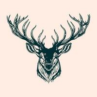 Hunting illustration hand drawn design, hunting design. hunting vector, deer head vector photo