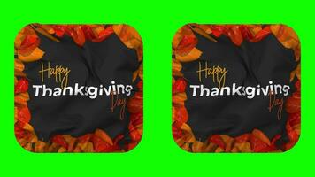 Thanksgiving Day Flag in Squire Shape Isolated with Plain and Bump Texture, 3D Rendering, Green Screen, Alpha Matte video