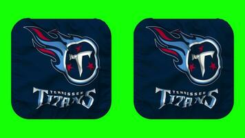 Tennessee titans drapeau dans écuyer forme isolé avec plaine et bosse texture, 3d le rendu, vert filtrer, alpha mat video