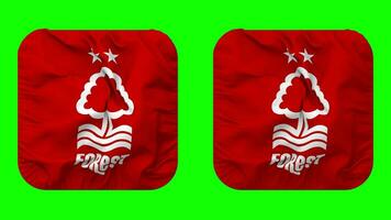 Nottingham Forest Football Club Flag in Squire Shape Isolated with Plain and Bump Texture, 3D Rendering, Green Screen, Alpha Matte video