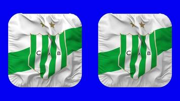 klubb atletico banfield flagga i väpnare form isolerat med enkel och stöta textur, 3d tolkning, grön skärm, alfa matt video