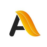 logo design of initial letter A with leaf. nature logo, leaf logo. a unique, exclusive, elegant, professional, clean, simple, modern logo. vector