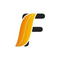 Logo design of initial letter F with leaf. nature logo, leaf logo. a unique, exclusive, elegant, professional, clean, simple, modern logo. vector