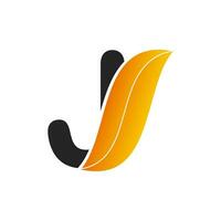 Logo design of initial letter J with leaf. nature logo, leaf logo. a unique, exclusive, elegant, professional, clean, simple, modern logo. vector