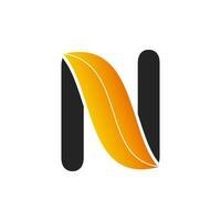 Logo design of initial letter N with leaf. nature logo, leaf logo. a unique, exclusive, elegant, professional, clean, simple, modern logo. vector