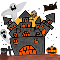 Halloween party with decorations for Halloween png