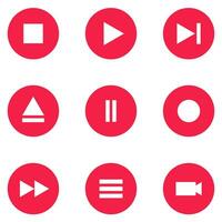 Media player buttons icon set. Multimedia and Audio Icons Set. Set of media player black button icons. Play and pause buttons, video audio player, player button set icon symbol vector