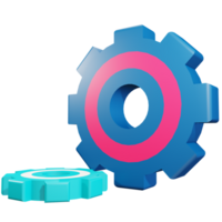 gear object in isolated 3d rendering with transparent background png