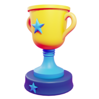 3d representación de trofeo con transparente antecedentes png