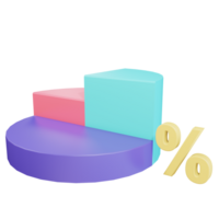 Kuchen Diagramm 3d machen Objekt mit transparent Hintergrund png