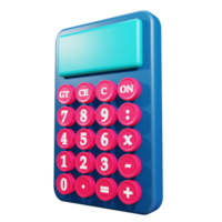 calculator object in isolated 3d rendering with transparent background png