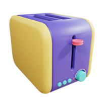 Toaster 3d Render object with transparent background png