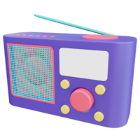 Old Radio 3d Render object with transparent background png