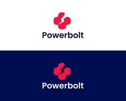 Modern power bolt icon logo design template vector