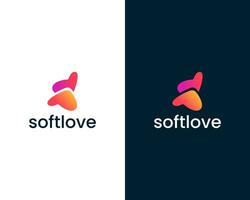 Heart icon modern logo design template vector