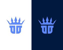 Letter DD with Crown icon logo design template vector