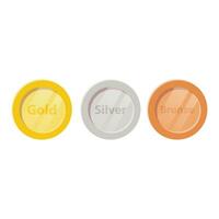 Gold, Silver, and Bronze Coin Flat Illustration. Clean Icon Design Element on Isolated White Background vector