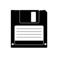 Floppy Disk Silhouette. Black and White Icon Design Elements on Isolated White Background vector
