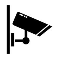 Wall-mounted outdoor security camera silhouette icon. Vector. vector