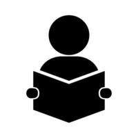 Reading silhouette icon. A person reading. Vector. vector