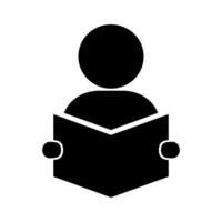 Reading silhouette icon. A person reading. Vector. vector