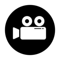 Round cinema camera icon. Film camera. Vector. vector