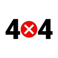 404 error y cruzar marca logo. vector. vector