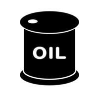 Oil drum silhouette icon with oil. Vector. vector