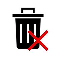 Do not throw trash in the trash can sign. Trash can and a cross mark. Vector. vector