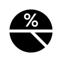 Percentage sign and pie chart. Vector. vector