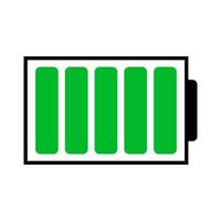 Fully charged green battery icon. Vector. vector