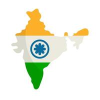 Flat design Indian flag map icon. Vector. vector