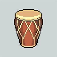 píxel Arte ilustración kendang. pixelado gendang. Kendang tradicional tambor música icono pixelado para el píxel Arte juego y icono para sitio web y vídeo juego. antiguo colegio retro vector