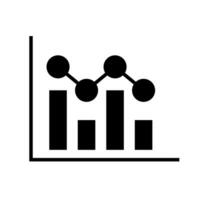 Statistics silhouette icon. Analysis graph. Vector. vector