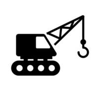 Crane heavy equipment silhouette icon. Mobile crane truck. Vector. vector