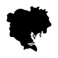 Special wards of Tokyo map silhouette icon. Vector. vector