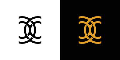 moderno y único cc logo diseño vector