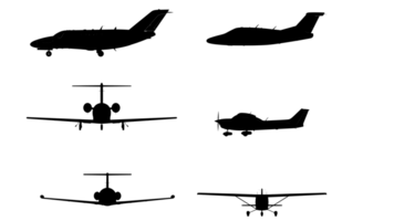 3d ilustración representación vehículo ,avión silueta incluir recorte camino png