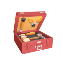 3D icon toolbox rendered isolated on the transparent background png