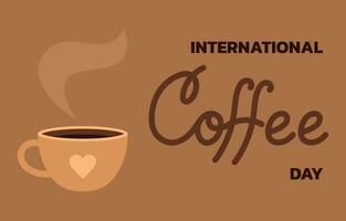 International Coffee Day Banner. Vector Illustration