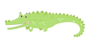 Vector cute cartoon crocodile illustration