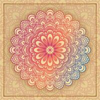 Mandala in Gradient Color with Pastel Color Background vector