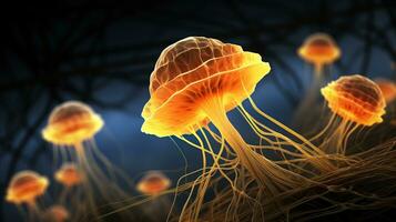 Abstract Illustration Reveals Disturbing Fungus Mycelium photo