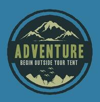 design outdoor the adventure for print vector